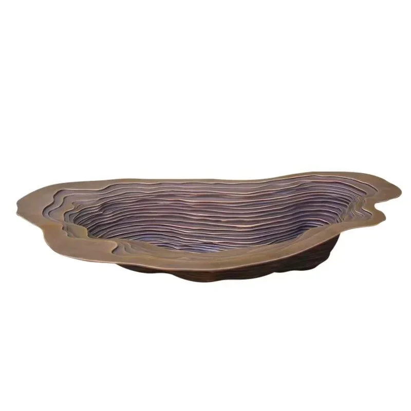 European style countryside scenery design, handmade stone slab casting bronze basin sink