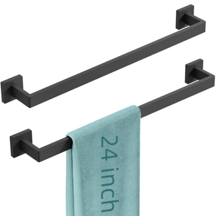 

Bathroom Towel Bar, Towel Racks for Bathroom Wall Mounted, Staless Steel Towel Rail Hanger for Wall, Matte Black Towel Holder f