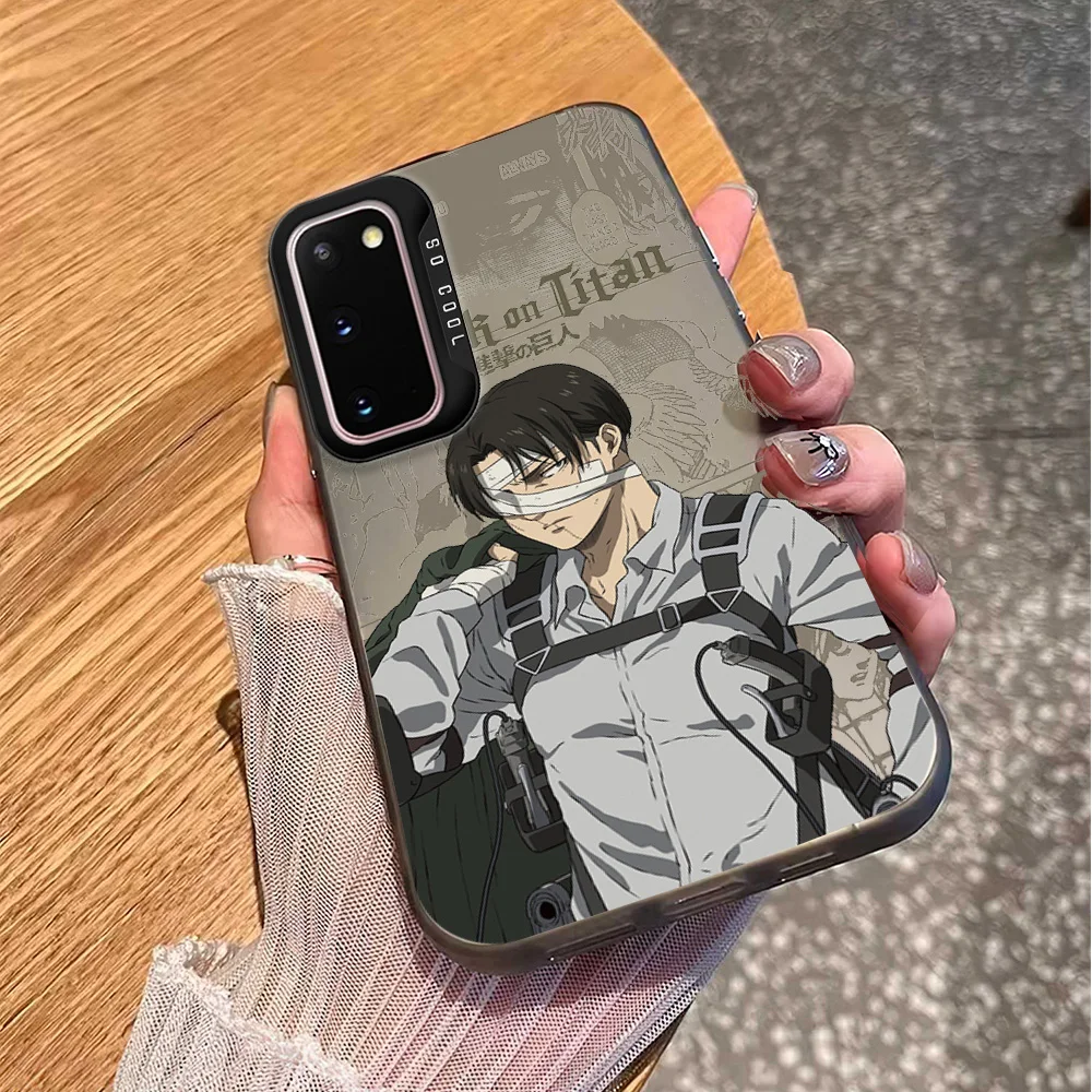 Bilibili A-Attack On T-Titan Phone Case For Samsung S23 S24 S22 ULTRA PLUS FE Electroplated Silver IMD Laser Color Cover