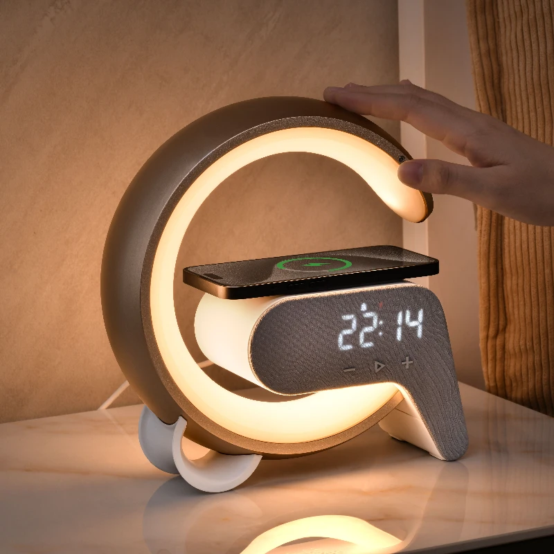 Bedside Smart Home Decor with Bluetooth Clock and Night Light