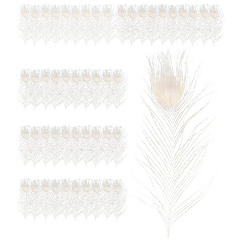 Hot Trend-50 PCS/Natural White Peacock Feathers In The Eye, 10 To 12 Inches Of The Peacock Feather Wedding Decoration