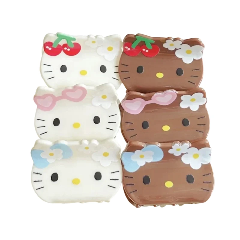 Sanrio Hello Kitty griffes de cheveux femmes mignon Kuromi pinces à cheveux Kawaii mélodie épingles à cheveux filles cannelle acrylique requin pince enfants cadeau