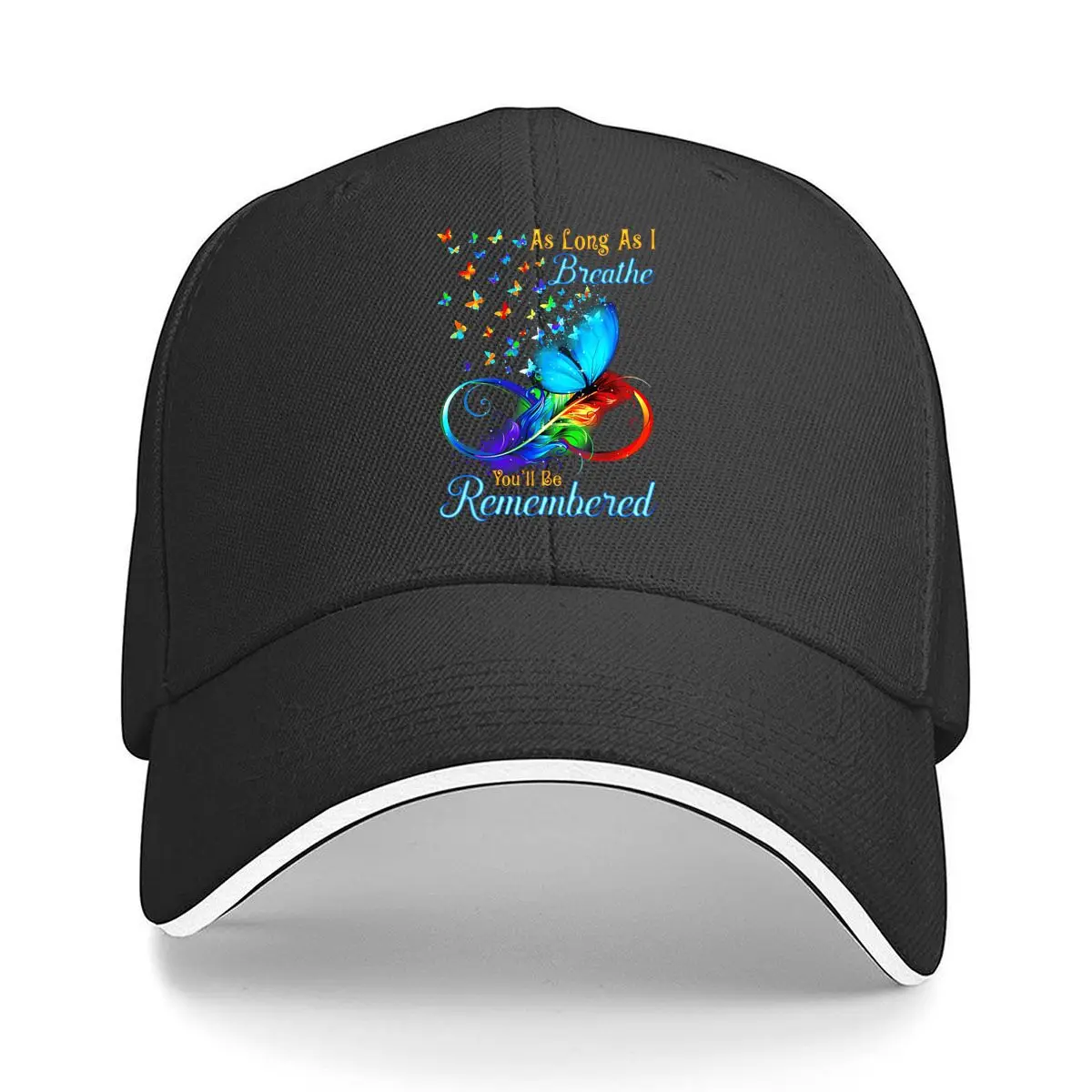 Memorial Butterfly Inspirational Sandwich Baseball Cap