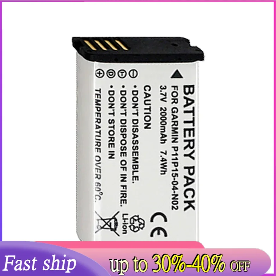 2000mAh Replacement Battery 361-00053-00 For GARMIN Montana 650 650T 600 VIRB GPS