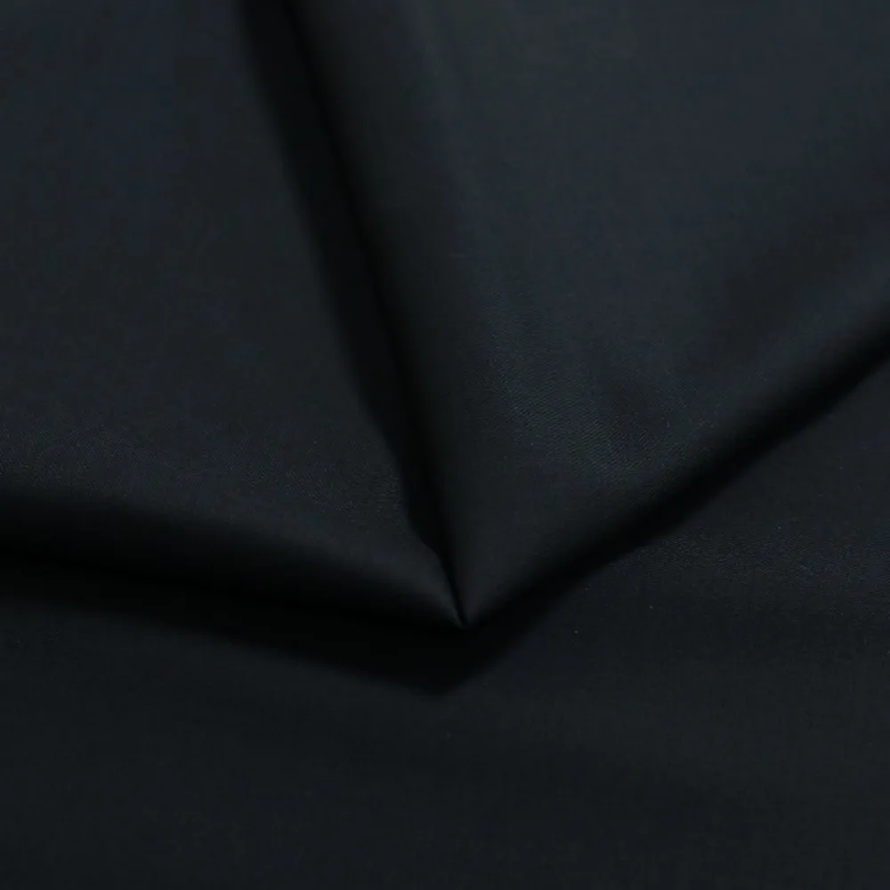Black 70 Wool Gabardine Fabric Polyester Spandex Soft Stretch Textile For Business Uniform Blazer Trousers