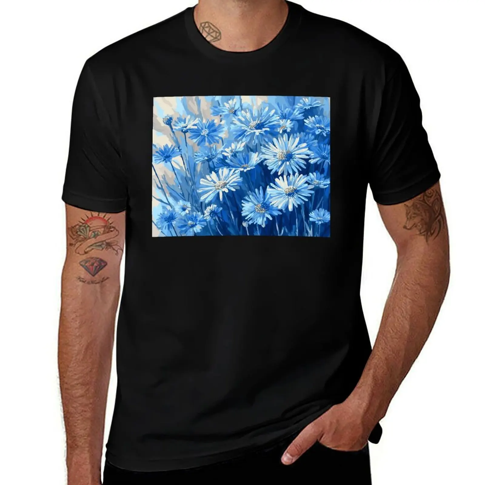 

Blue daisies T-Shirt funny shirt cotton shirts graphic tees funny meme t-shirts mens shirts graphic tee