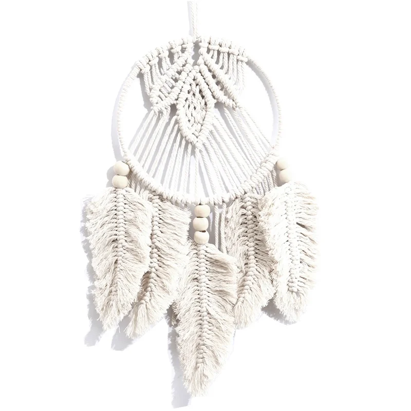 

AEE6-1Pc Ловец снов ручной работы тканый Ловец снов декор в виде листьев ручной декор макраме Декор настенное искусство Ловец снов свадебный декор