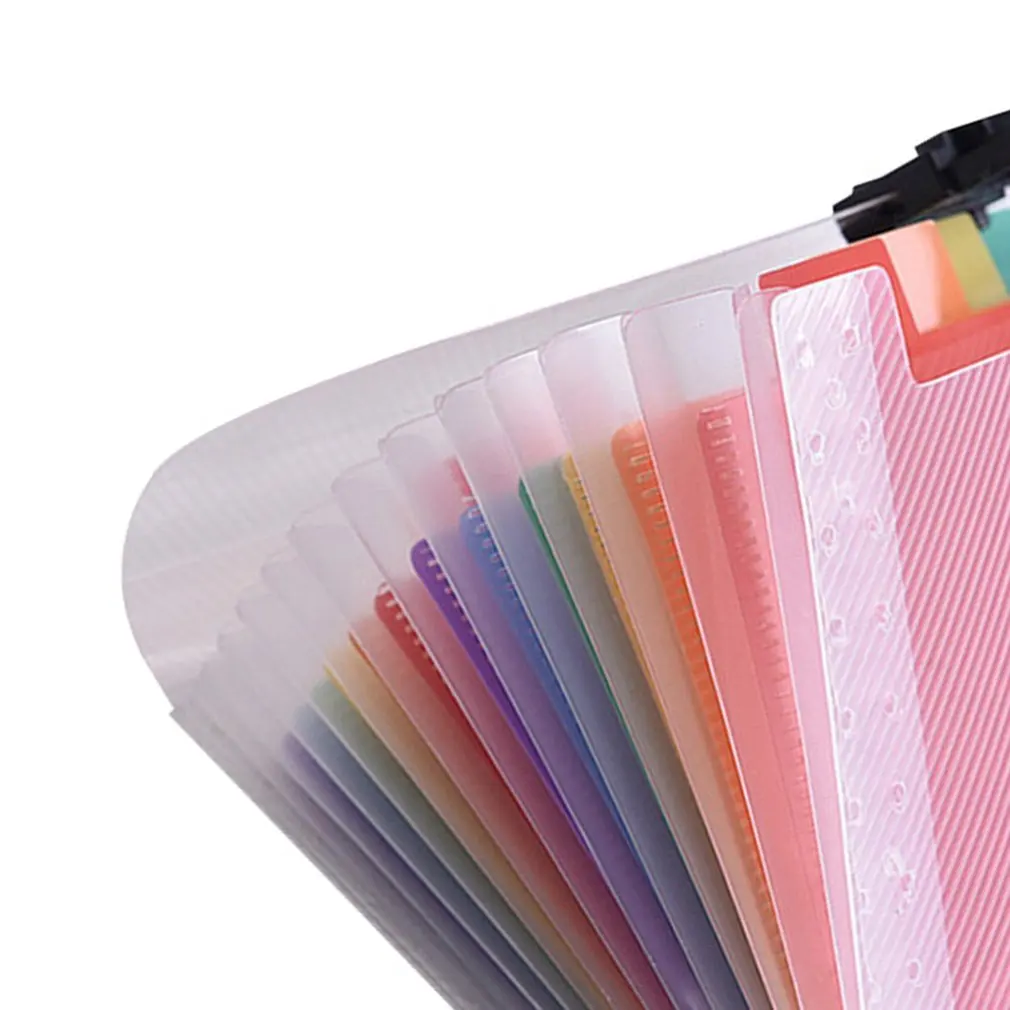 New A6 Mini 13 Pockets Portable Storage Clip With Buckle Expanding File Folder Rainbow Document Organiser Multicolor Wallet Case