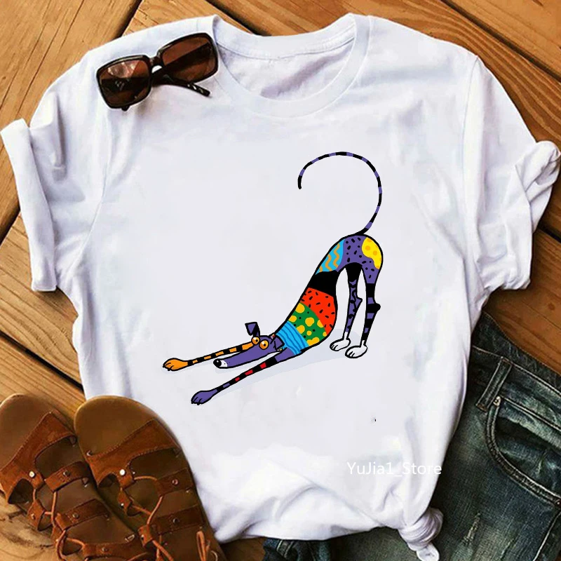 funny t shirts women white black greyhound animal printed t-shirt femme dog lovers white tshirt female tumblr tops tee