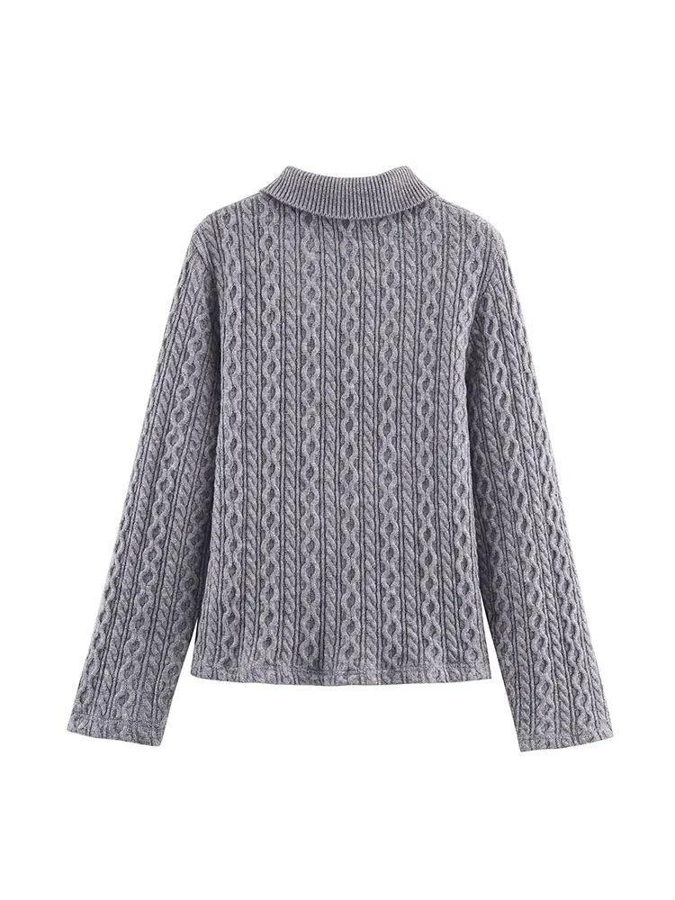 TFAFXY المرأة الخريف الشتاء سترة البلوز موضة طويلة الأكمام مجوهرات الديكور سترة البلوز أنيقة هايت الشارع TopY2K #3