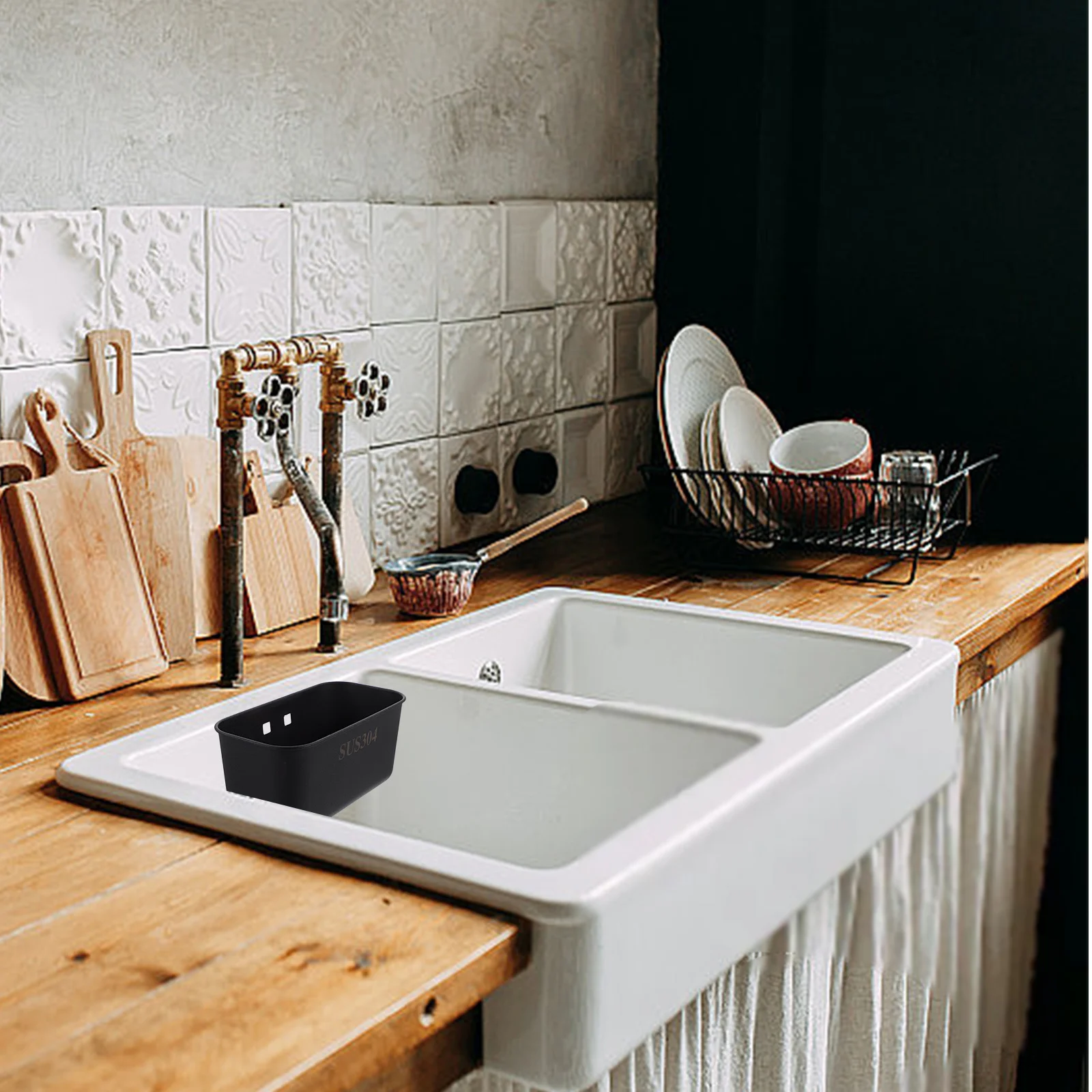 

Stainless Steel Sink Storage Rack Thickened Draining Basket Rustproof Waterproof Strong Suction Cup Kitchen Strainer