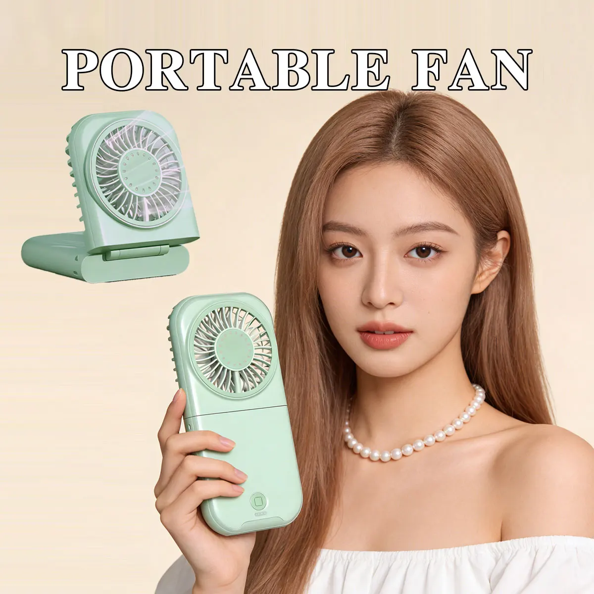 Foldable Handheld Desktop Fan USB Charging Mini Neck Outdoor Hanging Power Bank Fan,For Office And Home Use