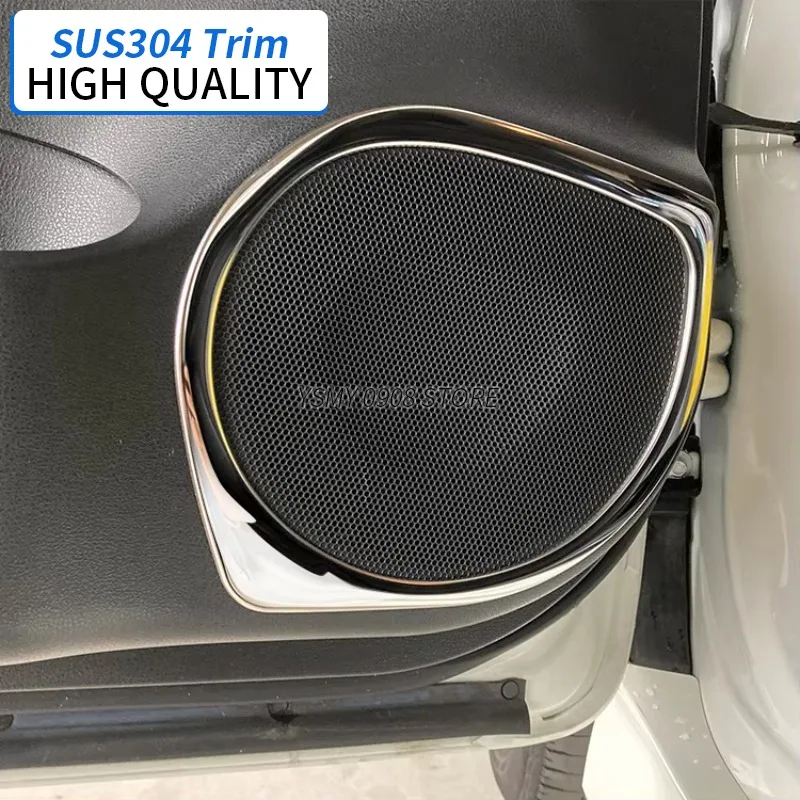 

4 шт. крышка динамика двери автомобиля кольцо рамка накладка для Nissan Leaf Zel 10/2017 ~ внутренние аксессуары из нержавеющей стали