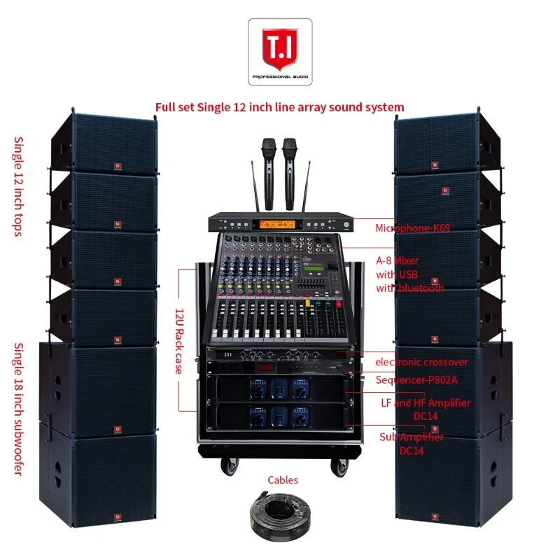 Single 12 Inch Powered Passive Mini Line Array Professional Sound for Church Stage
