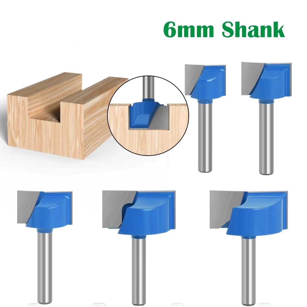 

1PC 6MM Shank Milling Cutter Wood Carving Cleaning Bottom Bit Straight Router Bit Set Clean Milling Woodworking Power Machine-C