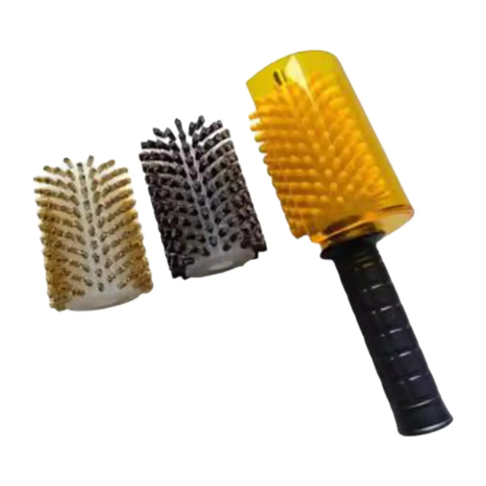 Snowboard Wax Brush Kit Roller Brush Nylon Brass Horsehair Professional with Shaft Handle Cover Ski Brush Set Ski Waxing Brushes