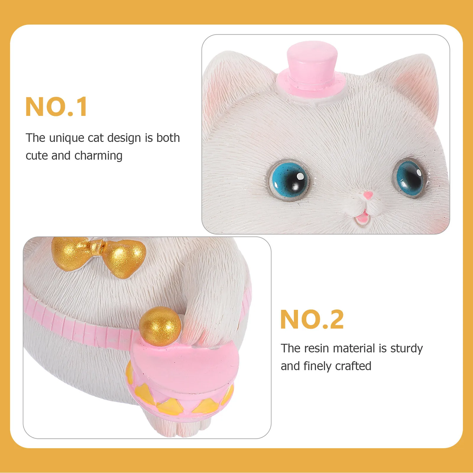 

Cat Statue Mini Resin Material Outdoor Kitten Decor Planter Cat Figure Adorable Home Office Decoration