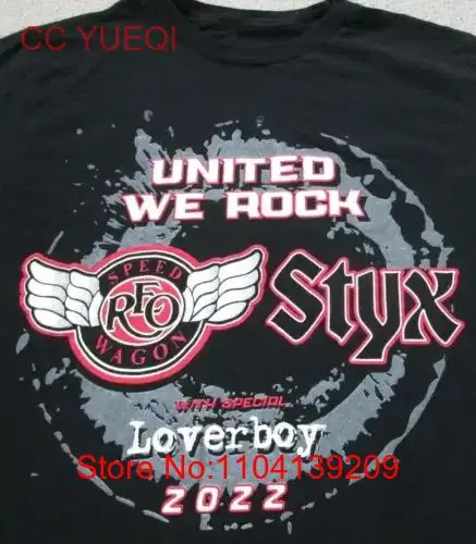 Styx band REO Speedwagon Loverboy black T shirt short sleeve S 5Xl 1PT1659 long or short sleeves