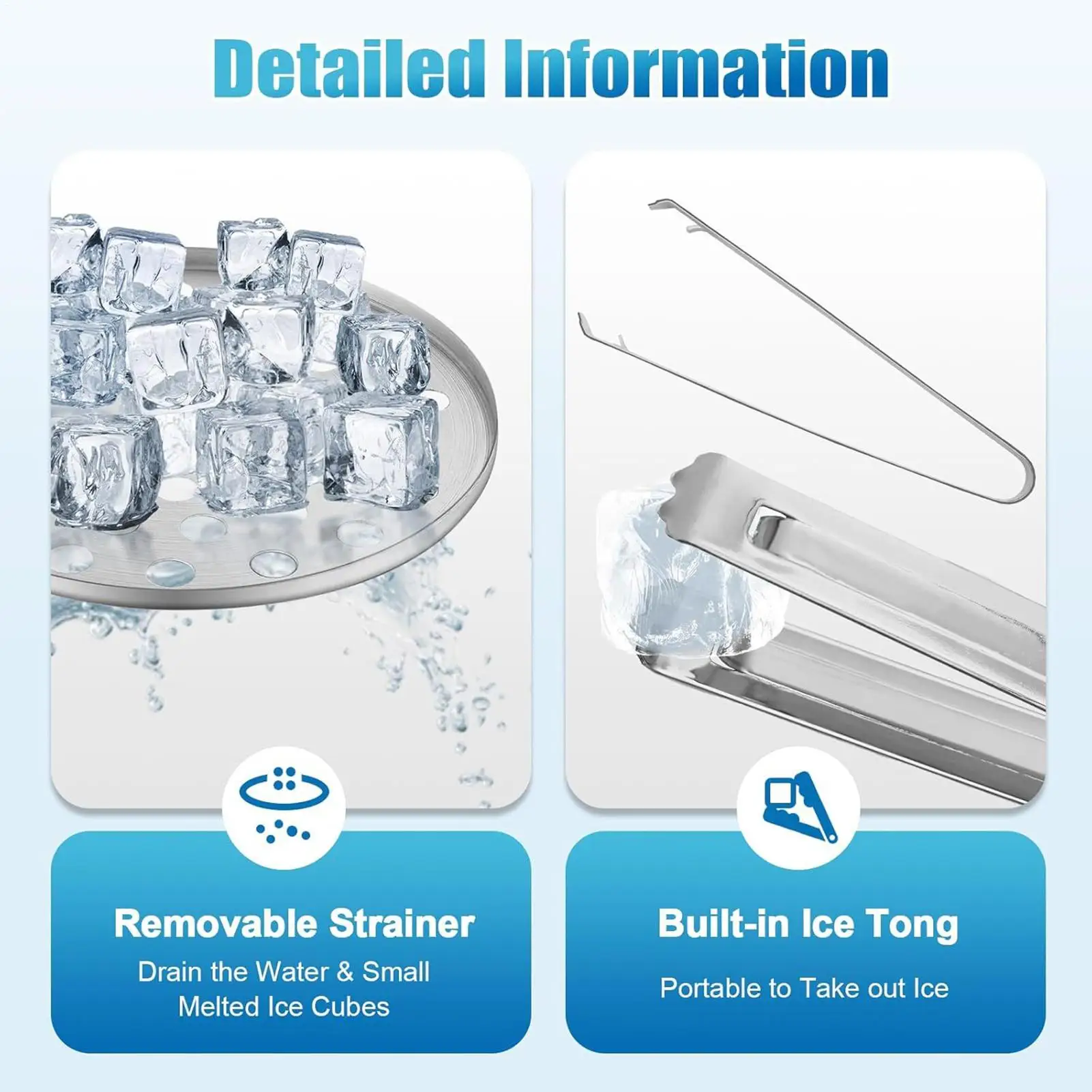 

Ice Bucket For Freezer 1.3L Portable Chilling Wine Container Stainless Steel Ice Bucket Container For Parties Drink Beer