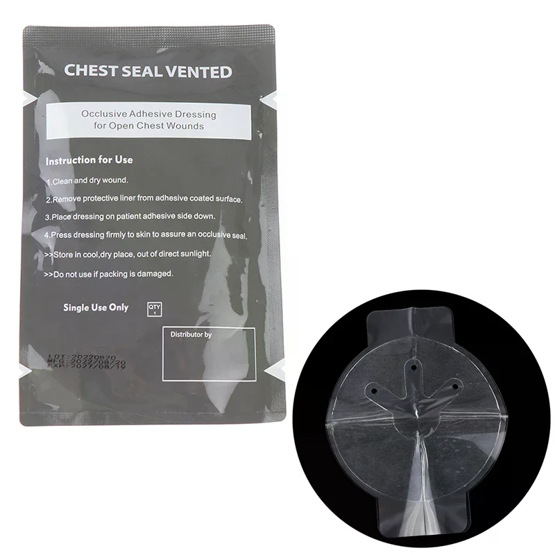 1PC High Quality North American Rescue Hyfin Chest Seal  Chest Seal Vented