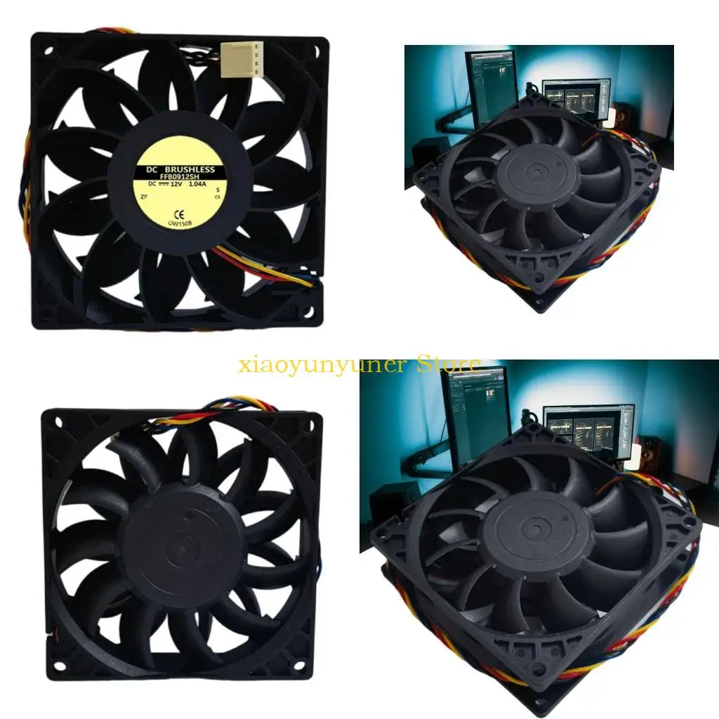 

P9JB Fast Speed 92x92x25mm 92mm Cooling Fan DC12V 1.04A 4100RPM With Double Bearings for Computer Case CPU