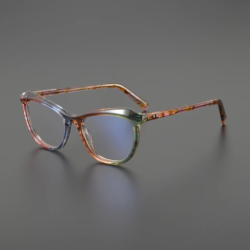 

Retro square frame acetic acid optical prescription glasses male designer niche fashion literary cat eye female spell color fram