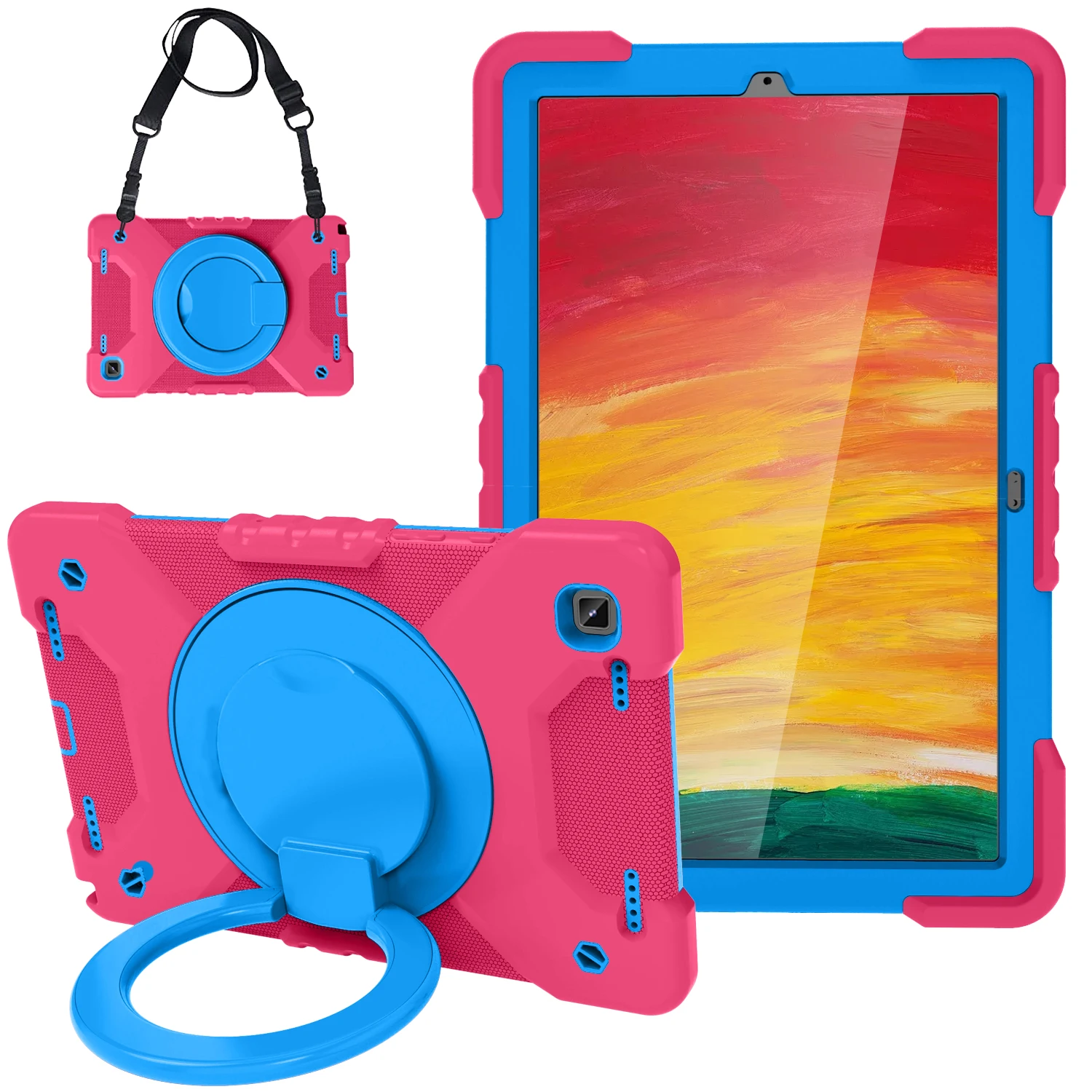 Stand Case for Galaxy Tab A8 10.5 SM-X200 X205 X207 A7 10.4 T500 T505 T507 T509 A 10.1 2019 T510 T515 Rotating Handle Grip Cover