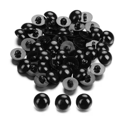 50Pcs Solid Eyes Black Plastic Safety Eyes for Bear Doll Puppet Plush Animal Doll Toy Eye Nose Animal Sewing Button Accessories