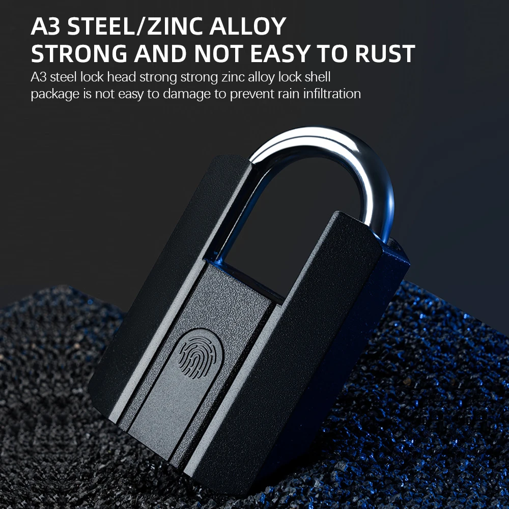 Aoresac Fingerprint Lock with Key Backup USB Rechargeable Key / BT TTLock APP / Fingerprint Unlock Smart Keyless IP67 Waterproof