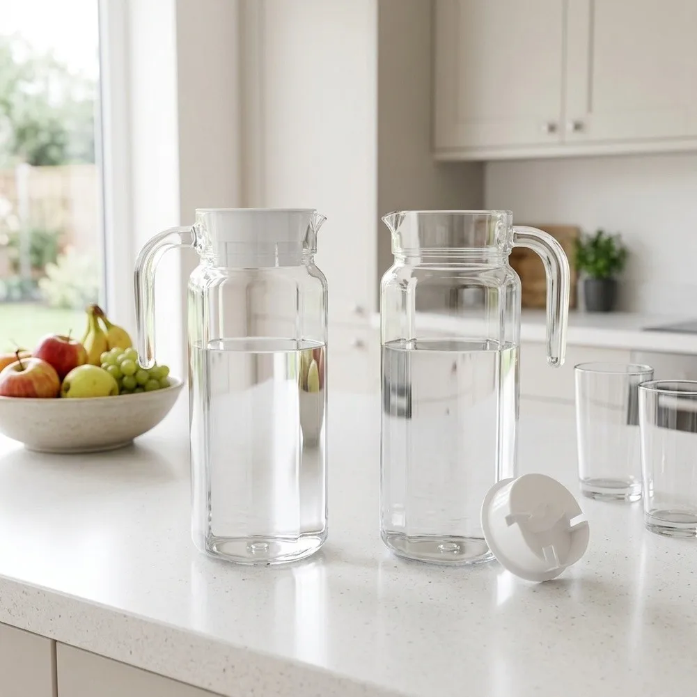 1.1L Water Container Plastic Water Pitcher For Daily Hydration Transparent Plastic Build Ergonomic Side Handle