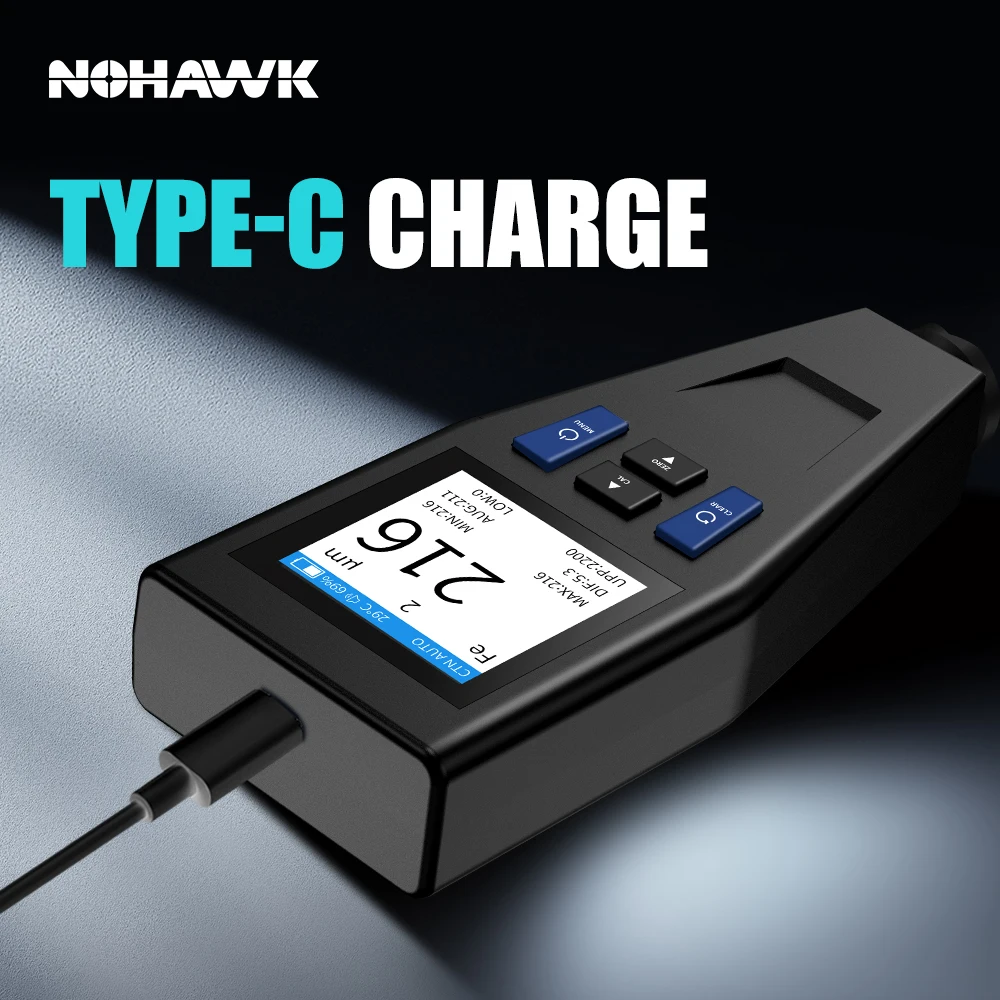 Color Screen Car Coating Thickness Gauge Best Digital Meter for Automotive Paint Thickness Measurement F/NF Automatic Detection view 5