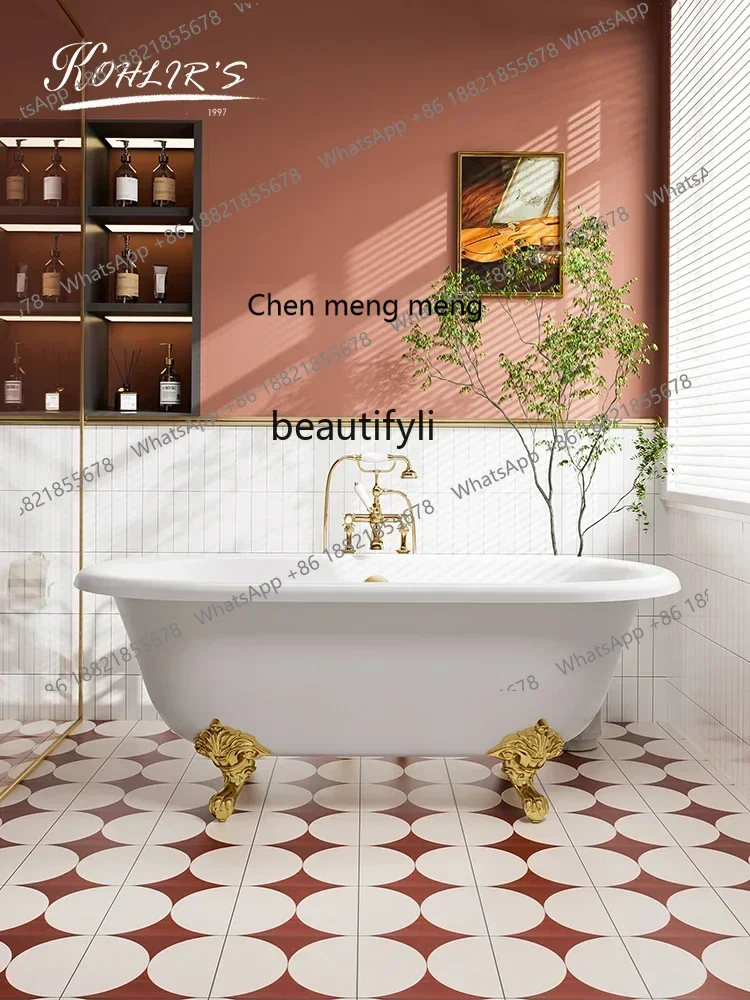 ss cn8350 ss 8350 European-Style Household Cast Iron Enamel Independent Imperial Concubine Bathtub Adult Bath Retro American Cer