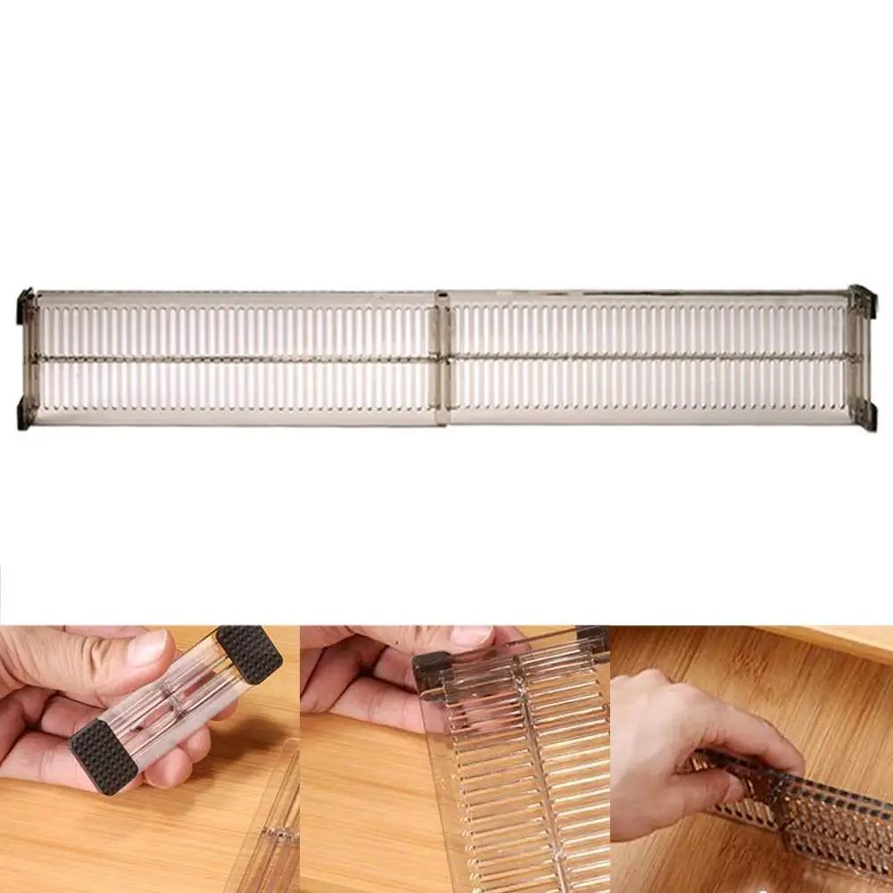 2pcs/set Adjustable Clapboard Drawer Divider Partition DIY Storage Organiser Wardrobe Closet Punch-free Separator