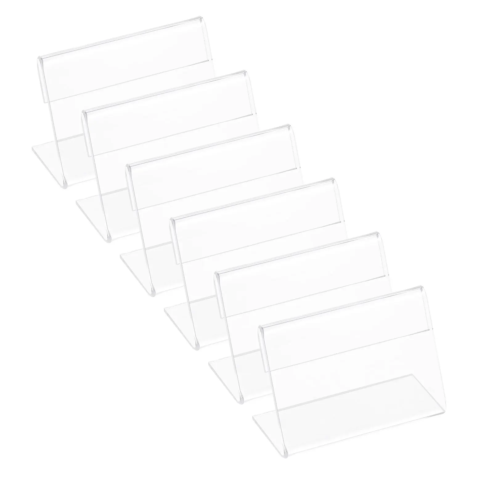 

20pcs Display Display Holder Rack Stand Clear Price Sign Holder Rack Cards Name Tag Supermarket Home Office Store