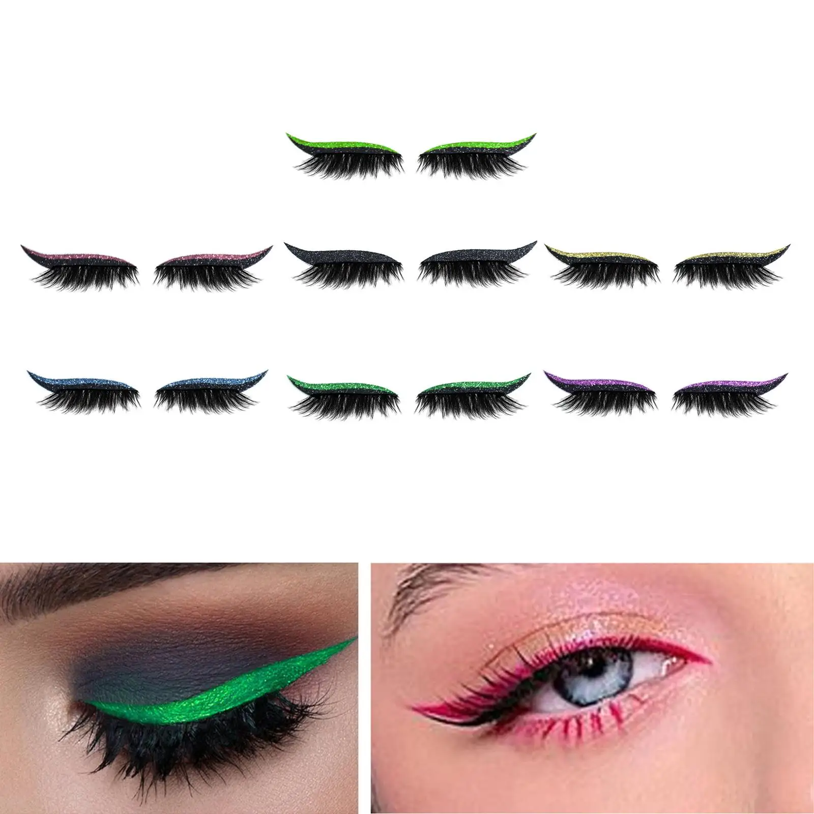 2-In-1 Eyelash Sticker Eye Makeup Stickers Make Up Tools Makeup Liner Sticker