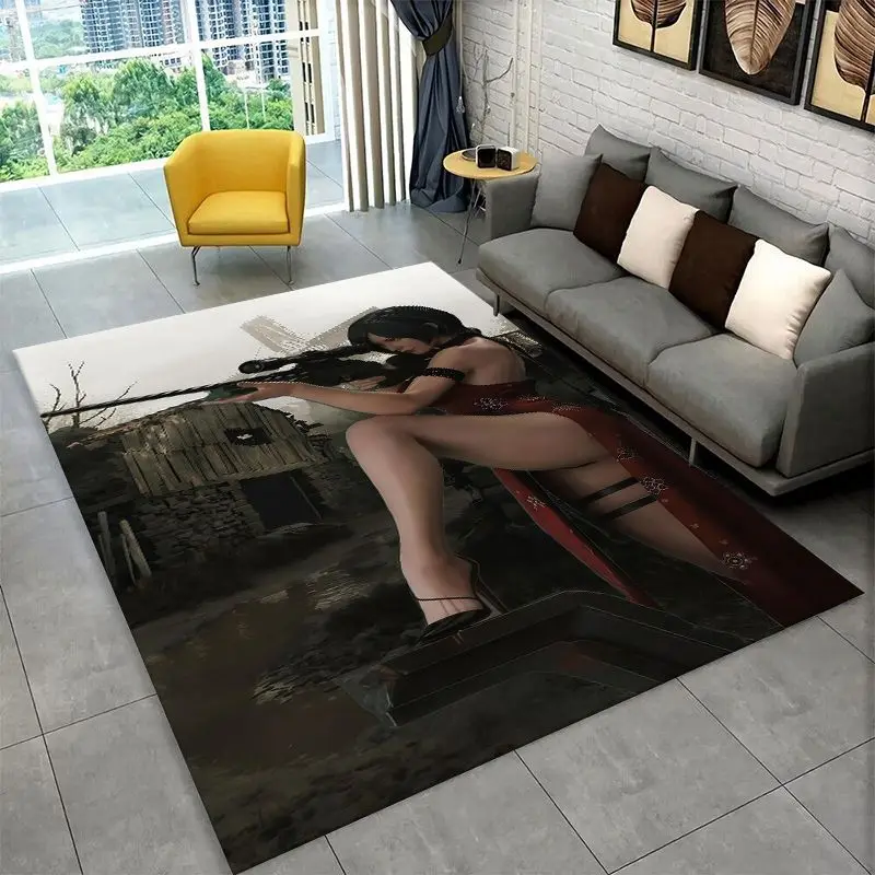 3D R-Resident Evil Leon Game Cartoon Carpet Rug for Bedroom Living Room Sofa Playroom Doormat Home Decor,Kid Area Rug Non-slip