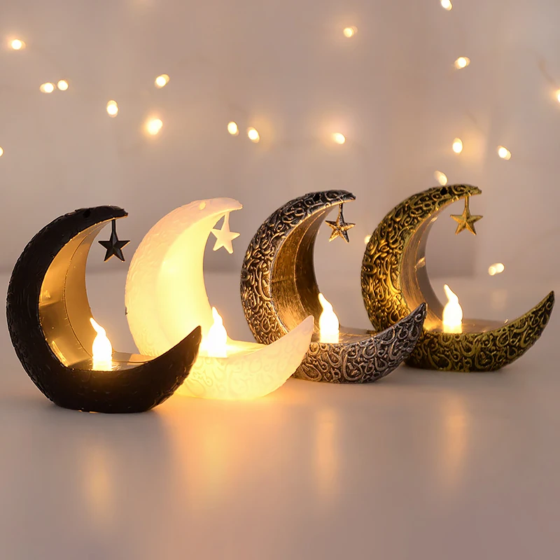 

Moon Star LED Candle Night Light EID Mubarak Ornaments Islamic Muslim Festival Party Supplies Ramadan Decoration For Home 2024