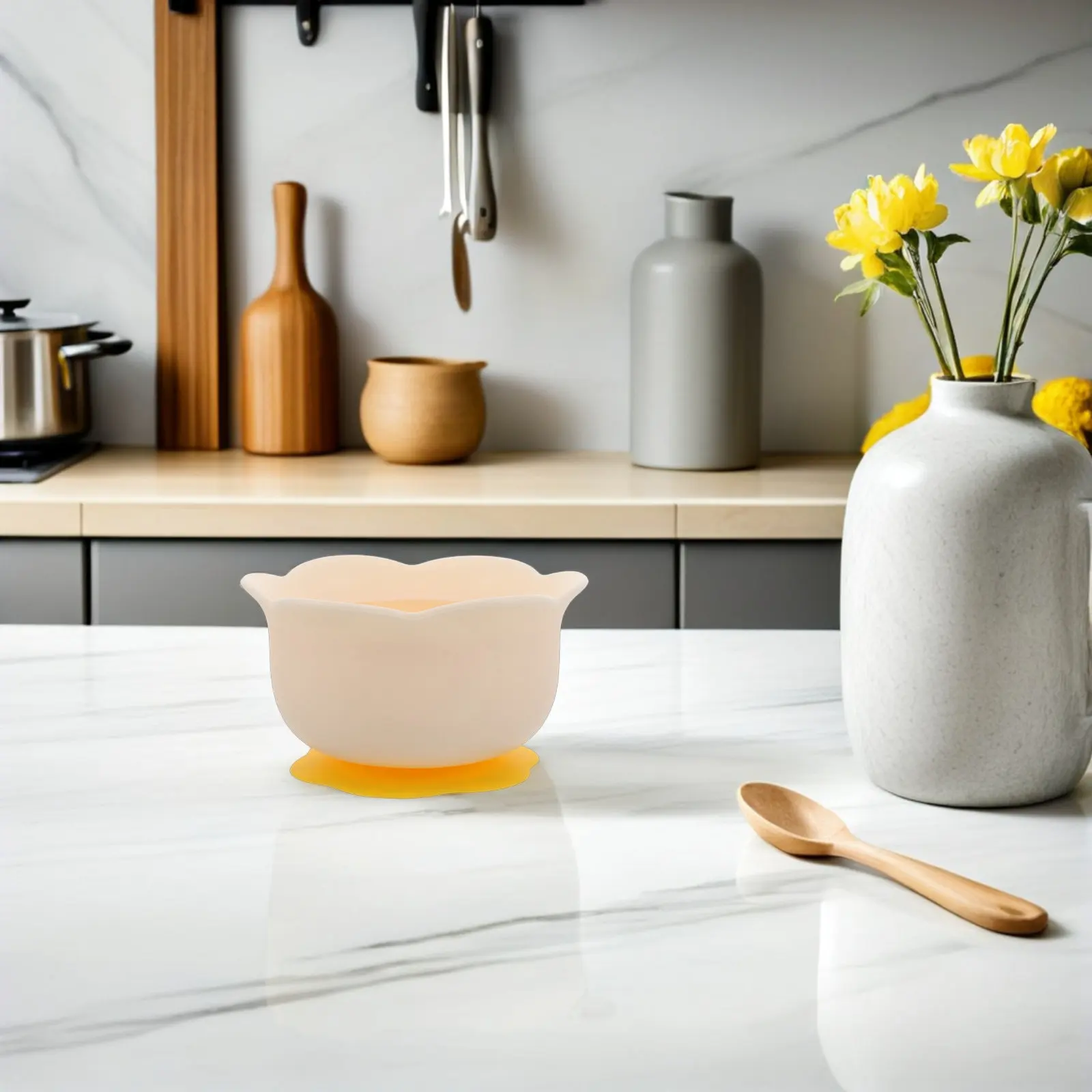 

Детская силиконовая миска на присоске в форме яйца/цветка, нескользящая, для кормления младенцев и малышей, пригодная для микроволновой печи, для прикорма, для детей