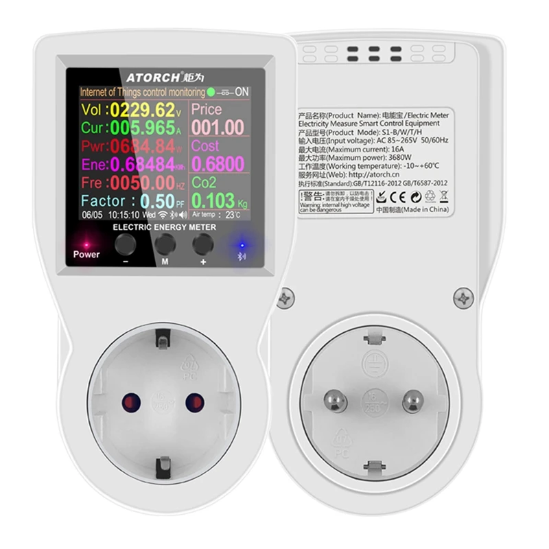 Imagem -02 - Atorch Wifi Digital Wattmeter Potência Consumo de Eletricidade Medidor de Energia ac 220v