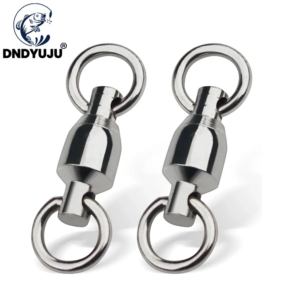 10/20/50pcs Stainless Steel Fishing Tackle Ball Bearing Swivel With Soild Ring Fishing Accessories Fishhook Accessory