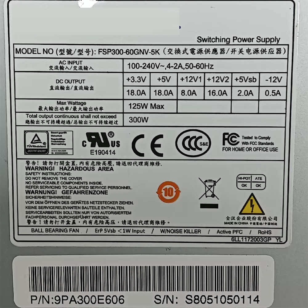 Hanker dvr,fsp livu,group gi,FSP300-60GNV,5k用の電源