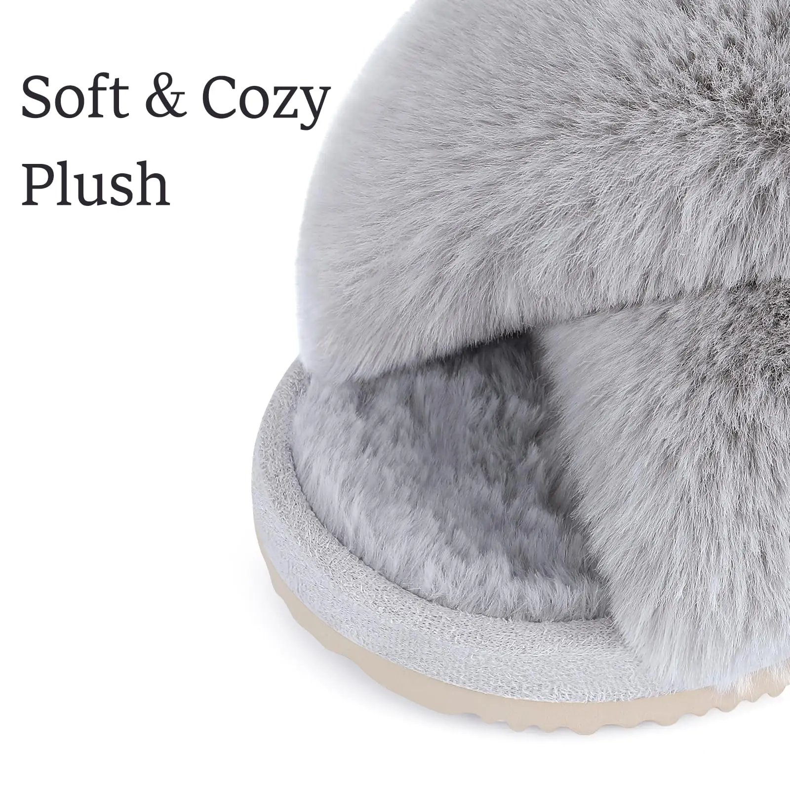 Shevalues Winter Fluffy Fur Slippers For Women Fashion Open Toe Thick Sole Fuzzy Slippers Indoor Warm Soft Furry House Slippers