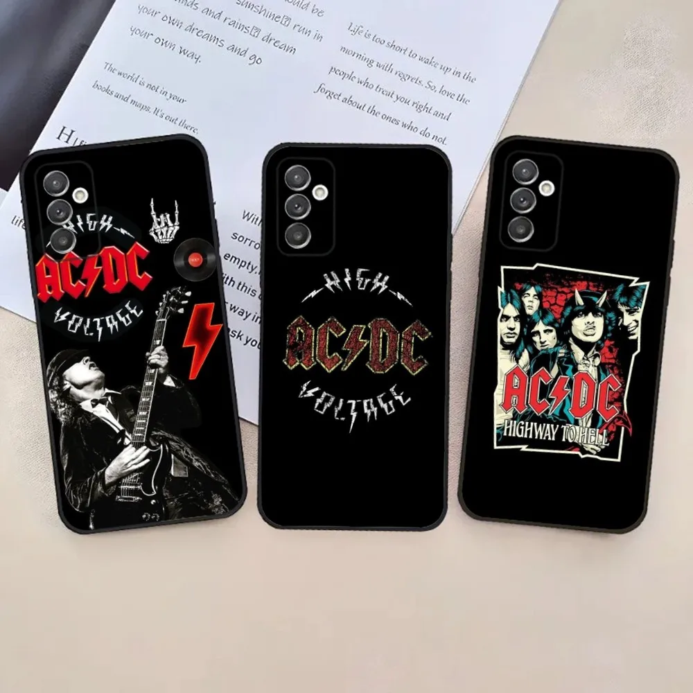 Band A-aC-DCs Rock Phone Case For Samsung S24,23,22,30,21,10,9,Ultra,Plus,Lite,FE,5G Black Soft Case