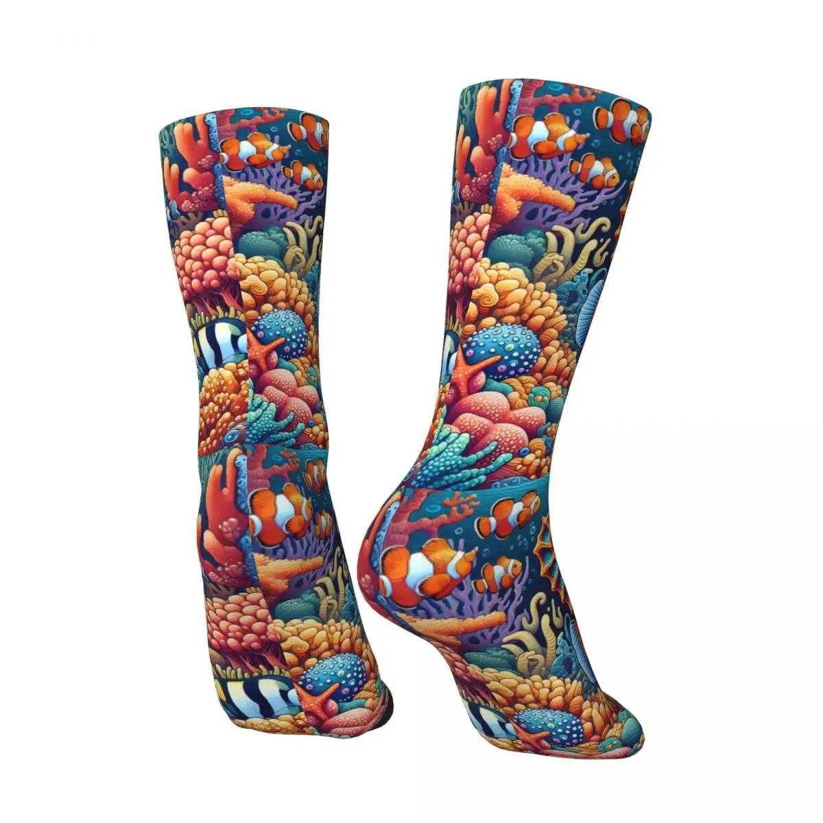 Sea Horse Sock Printed Man Polyester