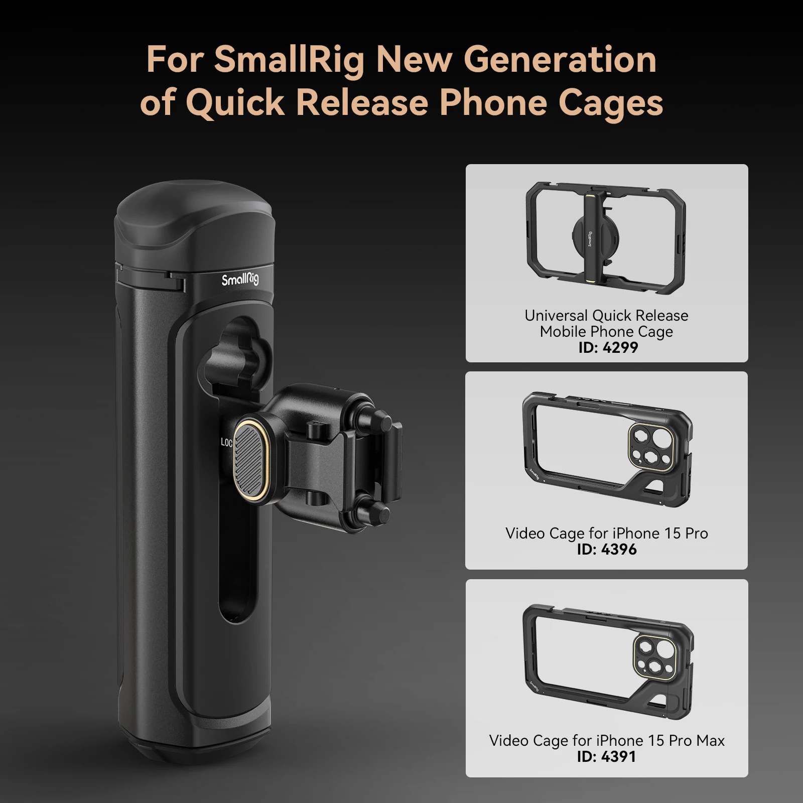 SmallRig Quick Release Side Handle for iPhone 15 Series Cage for Huawei for Samsung Cage for Universal Mobile Phone Cage 4299