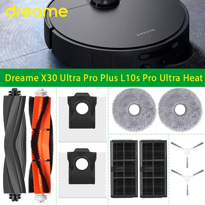 

For Dreame X30 Ultra / X30 Pro Plus / L10s Pro Ultra Heat Spare Part Accessory Roller Brush Filter Mop Cloth Dust Bag