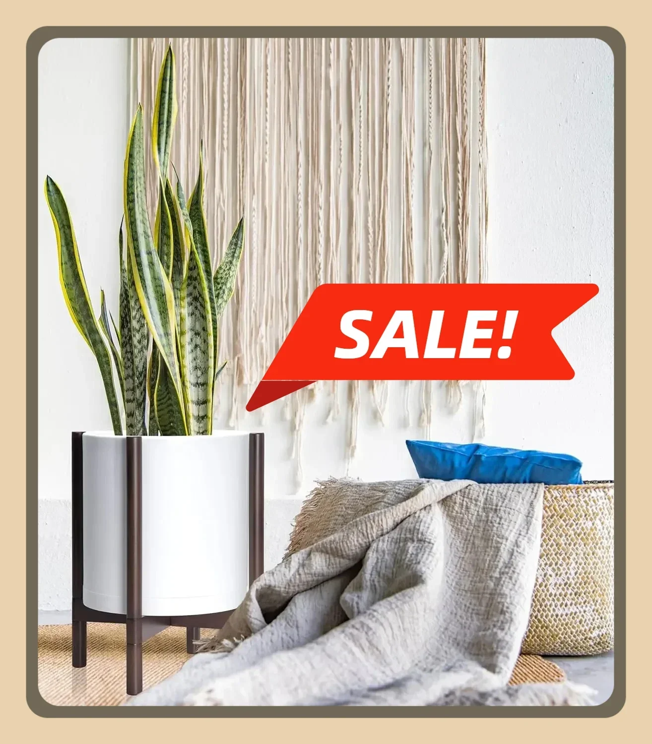 

Кашпо Dev Planter с деревянной подставкой, матовый белый горшок - 14-дюймовый пластиковый цилиндрический цветочный горшок для дома