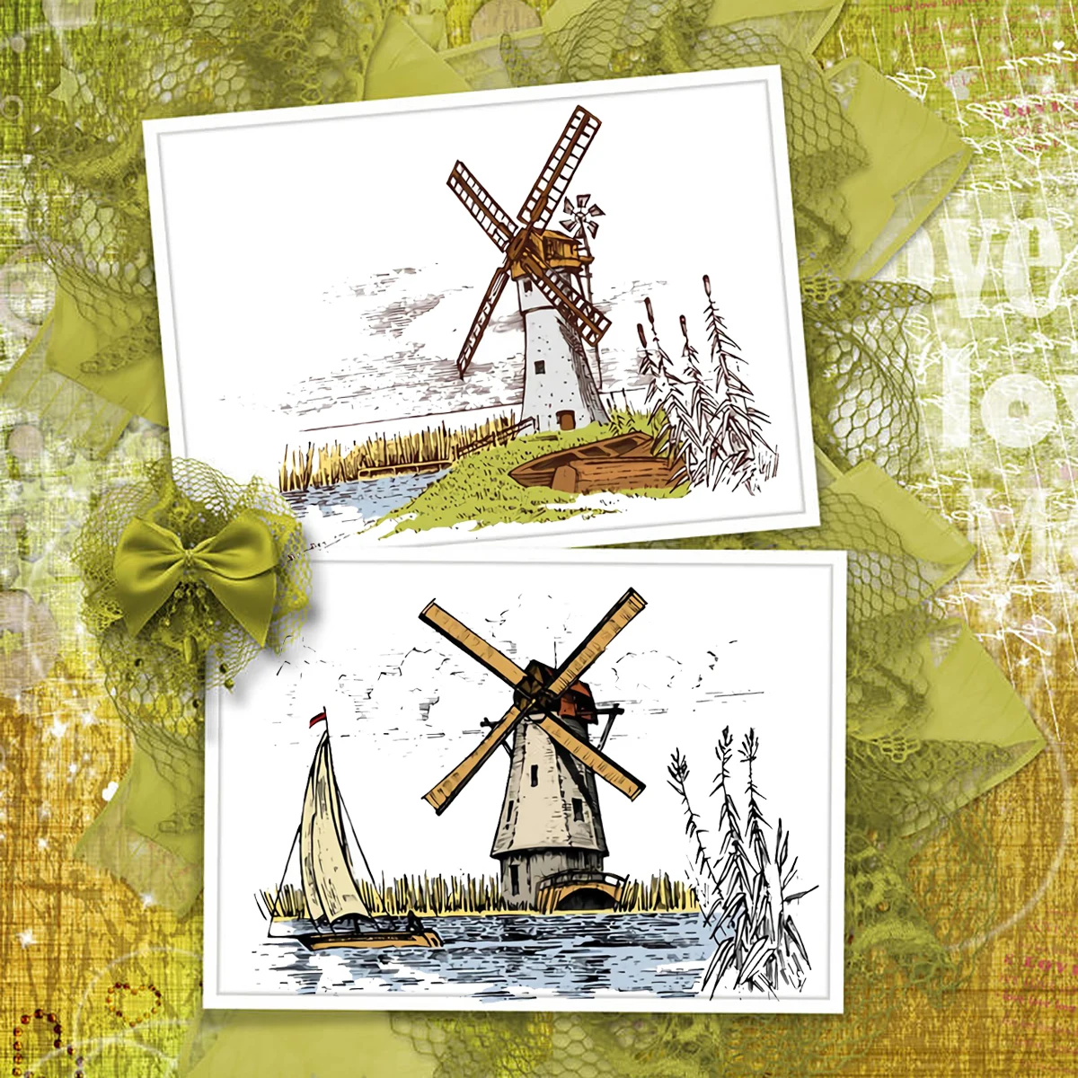 AZSG Ranch Windmill | House Clear Stamps For DIY Scrapbooking/Card Making/Album Decorative Silicone Seals Crafts New 2022