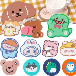 Silicone Bowl Mat Non-slip Heat Insulation Cute Creative Cartoon Animal Coaster Home Anti-high Temperature Table Mat Tea Coaster