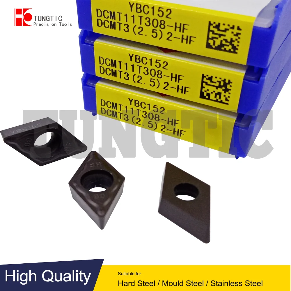 

DCMT11T308-HF YBC152 YBC252 DCMT3(2.5)2-HF DCMT 11T308 HF Твердосплавные токарные резцы Токарные пластины Обработка металла